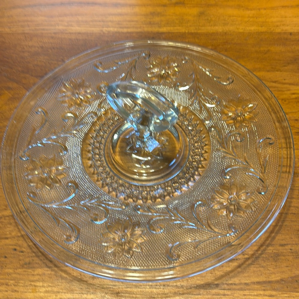 Vintage Indiana clear sandwich glass center handle 11 1/2” #170 serving platter